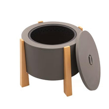 RedFire Lion Outdoor Pellet Fire Pit, Wood Burning Fire Pit for Garden/Patio/Porch/Backyard, Grey