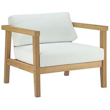 Modway EEI-3108-NAT-WHI-SET Bayport 2 Piece Outdoor Patio Teak Set, Natural White