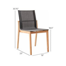 POVL Outdoor Menlo Teak Side Dining Chair — Pack of 6, Stackable Grade A Indonesian Teak & All-Weather Sling — Fully Assembled Mid-Century Modern Seating for Patio, Deck & Poolside (Graphite)