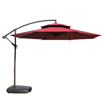 GYYDXXFC Table Market Umbrella, Outdoor Sunshade Umbrella, Patio Umbrella With Base, Crank And Sturdy Ribs For Garden, Deck, Backyard, Pool(Red,2.7m/8.8ft)