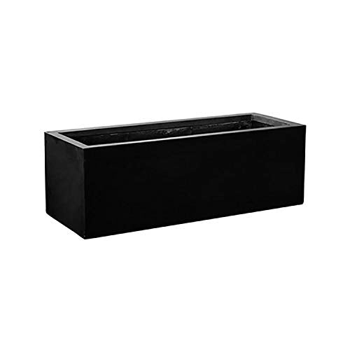 Pottery Pots Black FiberStone Rectangular Planter 15.75" H X 18" W X 47" L - Jumbo Jort S - Natural - JORT Pot