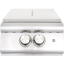 Blaze Built-in Natural Gas High Performance Power Burner with Wok Ring and Stainless Steel Lid - 60,000 BTU Dual Ring Burner