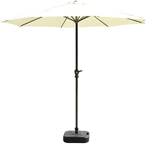 Outdoor Garden Parasols Parasols 9 ft Beige Patio Umbrella - Outdoor Table Market Umbrella with Crank and 8 Ribs for Garden Deck Backyard and Pool Side (Color : Beige Size : 9ft/270cm) (Beige 9ft
