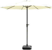 Outdoor Garden Parasols Parasols 9 ft Beige Patio Umbrella - Outdoor Table Market Umbrella with Crank and 8 Ribs for Garden Deck Backyard and Pool Side (Color : Beige Size : 9ft/270cm) (Beige 9ft