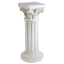 Design Toscano Athena Corinthian Furniture Pedestal Column Plant Stand, 16 Inches Wide, 16 Inches Deep, 33 Inches High, Handcast Polyresin, Antique Stone Finish