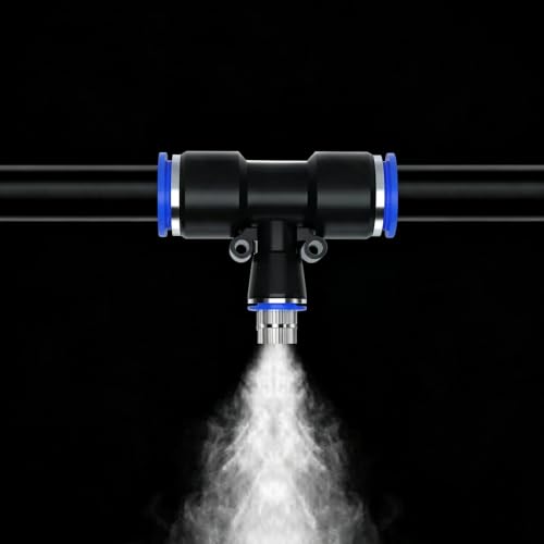 Adjustable Misting Cooling System Black with Pressure Resistant Nozzle