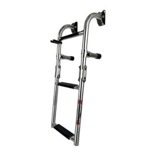 Stainless Steel 2+1 Step Ladder Folding Step Ladder with Teak Treads for Boat Yacht Hardware