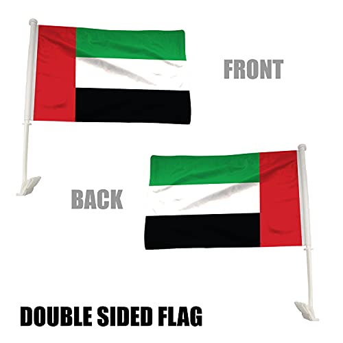 BANNER BUZZ MAKE IT VISIBLE UAE Car Flag Window Clip 18” x 12” Premium Double-Sided Printing Pack of 100