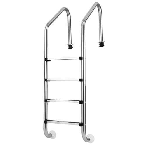 BAYUELSWU In-Ground Swimming Pool Ladder, Stainless Steel 4 Steps Pool Ladder Step, Heavy Duty Non-Slip Ladder Easy Assembly for Indoor/Outdoor Pool, Max Load Capacity 440 lbs