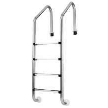 BAYUELSWU In-Ground Swimming Pool Ladder, Stainless Steel 4 Steps Pool Ladder Step, Heavy Duty Non-Slip Ladder Easy Assembly for Indoor/Outdoor Pool, Max Load Capacity 440 lbs