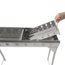 QWERAXZG BBQ Stove Stainless Steel Rack Household Outdoor Charcoal Folding