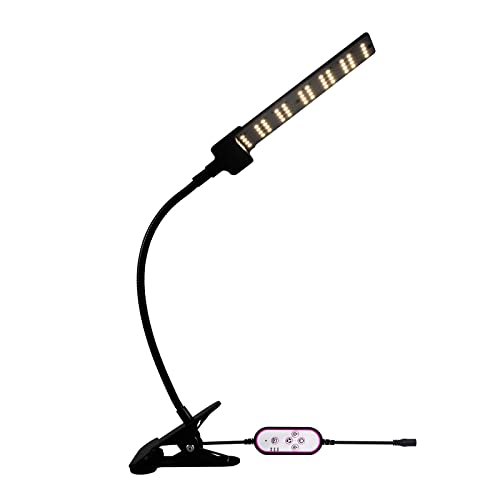 1-4 Heads Grow Light for Indoor Plants, Clip on Plant Growing Lamp, 3/9/12 Timer, 360° Adjustable Gooseneck, 5 Segment Dimming Mode, 3 mo