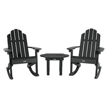 highwood Classic Westport 2 Adirondack Rocking Chairs with Side Table, Black
