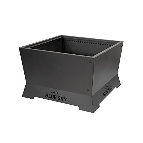 Blue Sky Outdoor Living Square Mammoth 28" Patio Smokeless Fire Pit with Spark Screen and Screen Lift