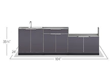 NewAge Products Classic Series 3PC Aluminum Slate Gray Modular Outdoor Kitchen Set - 24" D x 104" W x 35.5" H