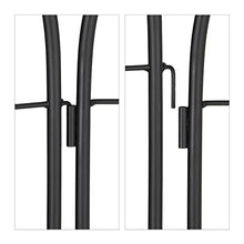 Relaxdays Garden Trellis, Set of 2, HxW 200 x 50 cm, Metal, Support for Climbing Plants, Ground Stake, Rose Frame, Black