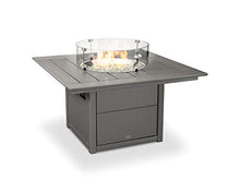 Polywood Modern Curveback Adirondack Chair 5-Piece Conversation Set with Fire Pit Table Black