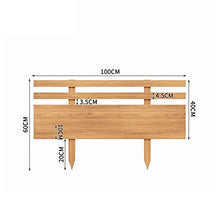 Garden Wooden Fence,1.6Cm Thick Heavy-Duty Waterproof Tree Edging Border,DIY Decorative Outdoor Landscape Partition for Paths Flower Bed,Yellow,2PCS(100X60CM)