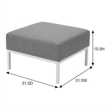 Outdoor Escape White Aluminum Ottoman for Outdoor Patio Lounge, Stylish Weather-Resistant Design, Lightweight Durable Frame, Versatile Seating and Accents