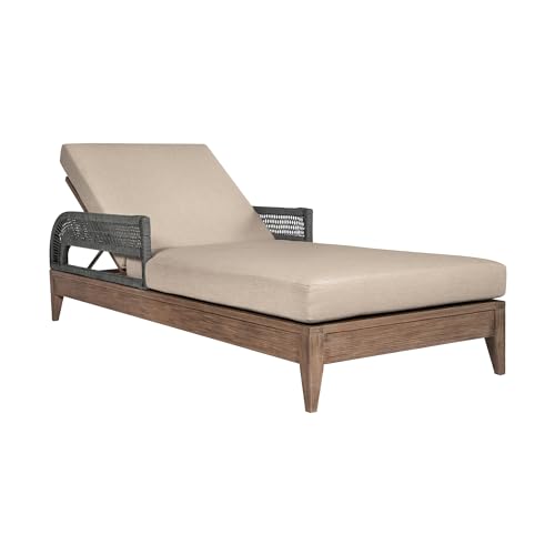Armen Living Orbit Modern Outdoor Patio Chaise Lounge Chair Taupe