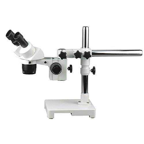 AmScope Binocular Stereo Microscope 20X/40X/80X Magnification Single-Arm Boom Stand