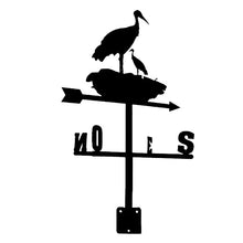 Durable Retro Crane Silhouette Weather Vane Garden Wind Direction Indicator Metal Weathervane Patio Yard Wind Vane Measuring Tool Supplies Craft Decoration (B) (A)