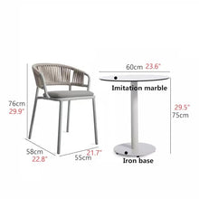 KPHYMOD 5 Piece Outdoor Patio Furniture Set with 3 Chairs and Imitation Marble Table, Patio Dining Set for Deck Beach Yard