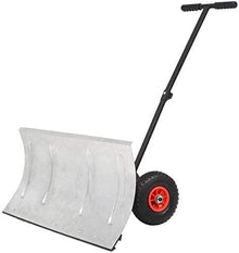 Snow Shovel Manual Snow Pusher with Wheels and Adjustable Handle|Heavy-Duty Snow Shovel for Road Snow Clean Snow Pusher