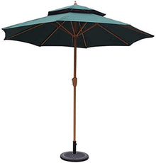 Outdoor Garden Parasols 9ft / 270cm Parasols Double Top Garden Patio Umbrella with Crank Handle Sun Shade Waterproof Protection for Terrace Balcony Pool Beach (Size : Dark Green) (Dark Green)