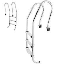 Swimming Pool Ladder for In Ground Pools 3-Step Stainless Steel Pool Step Ladder Swimming Pool Stairs w/Non-Slip Footstep for Indoor/Outdoor Pool