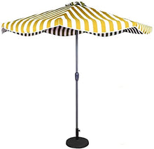 RWGOVLU Outdoor Garden Parasols 2.7m Beach Umbrella Garden Parasol, Patio Umbrella with Crank Handle 8 Ribs, Outdoor Umbrella Sun Shade Protection,with Parasol Base
