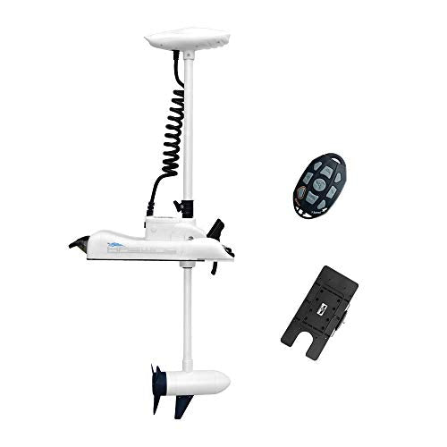 AQUOS 12V 55LBS 48inch Bow Mount Trolling Motor with Remote Control White