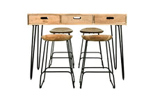 Jofran Inc. Rollins 52" Solid Acacia Dining Set with Four Backless Barstools