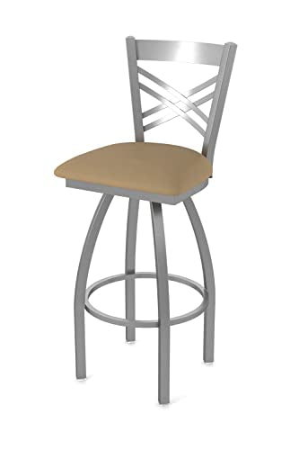 OD820 Catalina Stainless Steel 36" Swivel Outdoor Bar Stool with Breeze Champagne Seat