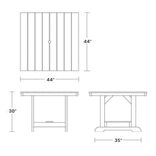Wildridge Heritage 44"x44" Dining Table, Light Gray and Black - Outdoor Weather Resistant Recycled Plastic Furniture for Patio