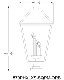 Z-Lite Talbot Outdoor Post Light, 4-Light, 240 Watts, Black