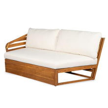 Homyee Durable Acacia Wood Outdoor V Shaped Sectional Sofa Set w/Water Repellent Cushions for Garden, Solid Wood Patio Corner Couch w/Slatted Design for Porch, Deck, Balcony (Teak)