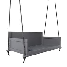 Amish Casual The Philly Amish Crafted Porch Swing Bed with Modern Backrest, Made in The USA from Kiln Dried Pine (Gray Paint, 5 Foot)