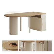 FURUIM2024M Dining Table Telescopic Dining Table, Household Elliptical Folding Semi-Circular Table Small-Sized Table and Chairs Dining