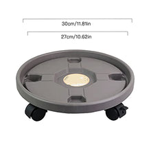 SIDUFHAOPKLL Flower Pot Tray Round Plastic Caster Wheels Pallet Vase With Rollers Plant Holder(Gray,30)