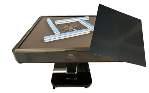 usamjtable Roller Coaster Style 40mm Folding Automatic Mahjong Table Gray with 2 Tile Sets & Dust Cloth
