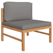 RJPLMFV 6 Piece Teak Patio Lounge Set with Gray Cushions