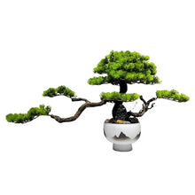 YXIANG56Q Fake Plants Artificial Bonsai Tree with Chinese-Style White Ceramic Pot Potted House Plants Bonsai Tree