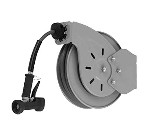T&S Brass B-7232-02 Hose Reel, Open, Epoxy Coated Steel, 35' Hose, 3/8" ID with Rear Trigger Water Gun
