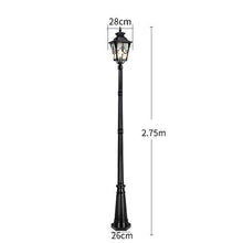 Outdoor Rainproof Anti-Rust Lawn Lantern Villa Park High Pole Street Lighting Landscape Fixture Aluminum Rustic Courtyard Ground Road Lamp Classic Pillar Post Light E27 Landscape Lighting (Black 2.7
