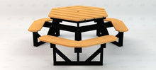 Frog Furnishings Hex Table Bench, Portable Outdoor for All Weather, Backyard, Dining Party, Patio, Also for School, College, Park, Playground, Swimming Pool