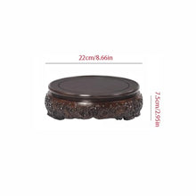 QUANGJN Pcs Plants Saucers Mahogany Carving Handicraft Bracket Round Solid Wood Buddha Statue Ornaments Flower Pot Vase Base Plant Pot Saucers,