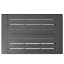 Modway Lirienne Aluminum Outdoor Coffee Table in Gray - 47 Inch Weather-Resistant Modern Rectangle Patio Table with Slatted Top