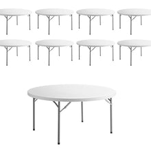 PRO&Family Round Folding Table for Events, Dining, Church, School, Wedding, Backyard Tables (8, 60")