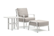 Winston Aspen 3 Piece Seating Set with Lounge Chair, Ottoman, Merge Side Table Coastal Mist